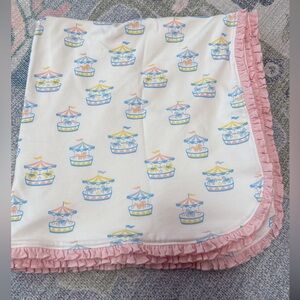 The Beaufort Bonnet Company Pink and White Carousel Blanket